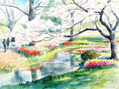 花とみどりの公園スケッチ