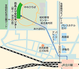最寄駅図とセンターの写真